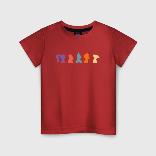 Детская футболка хлопок с принтом Futurama characters, вид спереди #2