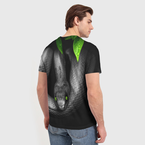Мужская футболка 3D с принтом Змея, вид сзади #2
