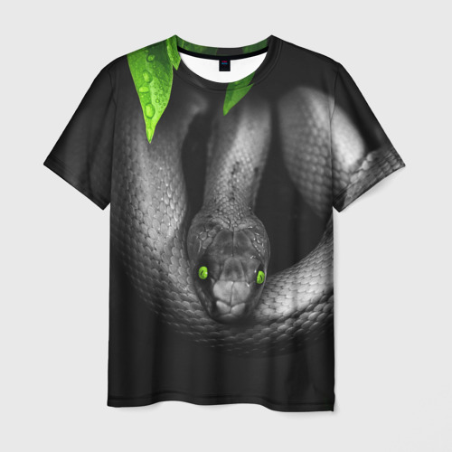 Мужская футболка 3D с принтом Змея, вид спереди #2