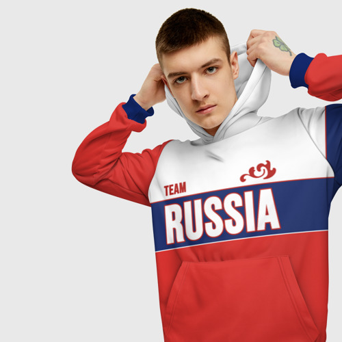 Мужская толстовка 3D с принтом Team Russia, вид сбоку #3