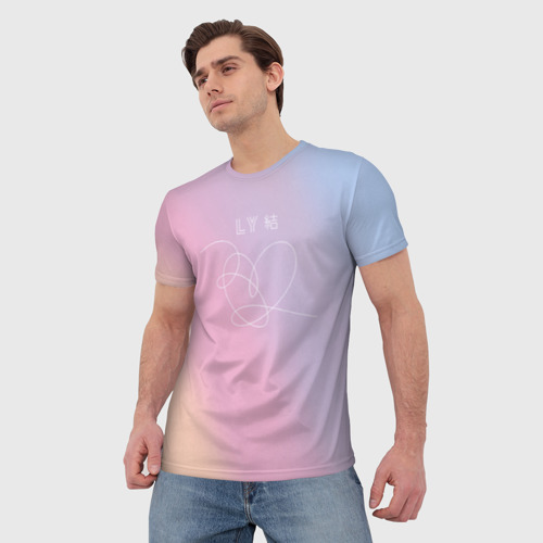 Мужская футболка 3D с принтом BTS, фото на моделе #1