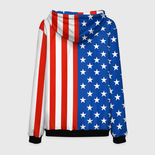 Мужская толстовка 3D с принтом Американский Флаг, вид сзади #1