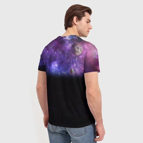 Мужская футболка 3D с принтом Elon Musk space Илон Маск, вид сзади #2