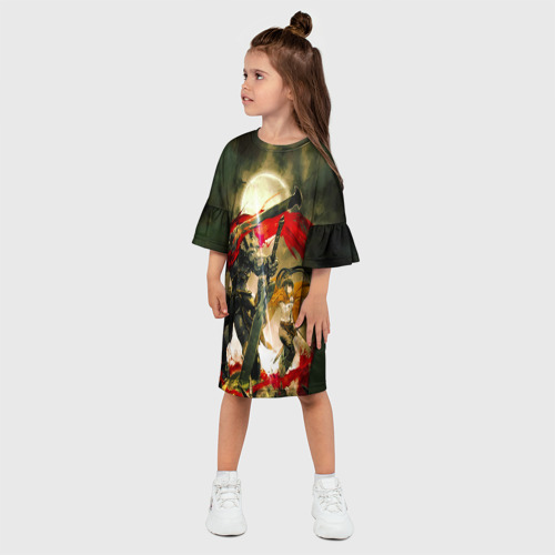 Детское платье 3D с принтом Momonga & Narberal Gamma, фото на моделе #1