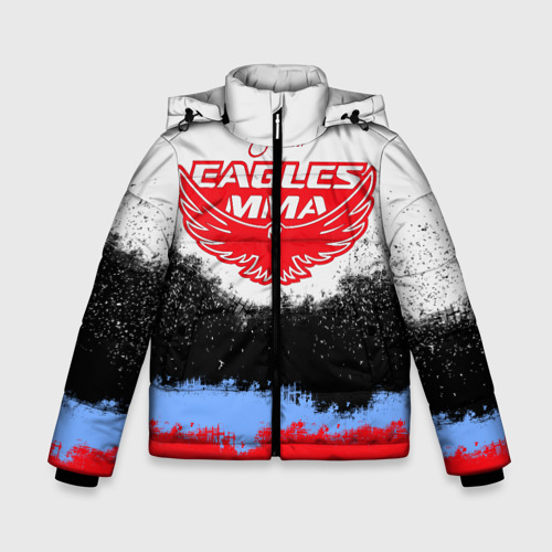 Зимняя куртка для мальчиков 3D с принтом Eagles MMA, вид спереди #2