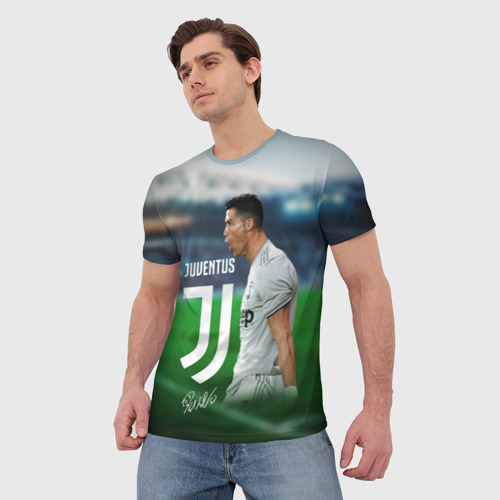 Мужская футболка 3D с принтом Роналдо Ювентус, фото на моделе #1