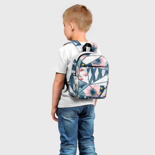 Детский рюкзак 3D с принтом Геометрия цветов, фото на моделе #1