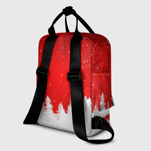 Женский рюкзак 3D с принтом Christmas pattern, вид сзади #1