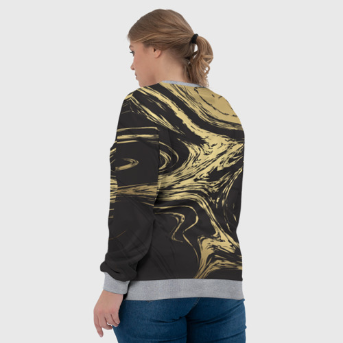 Женский свитшот 3D с принтом Золотые реки, вид сзади #2