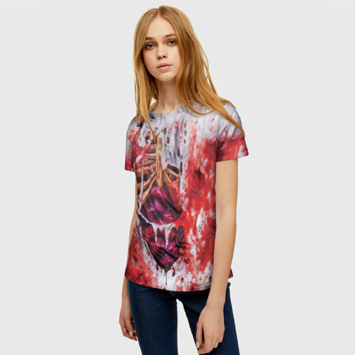 Женская футболка 3D с принтом Кровь, фото на моделе #1