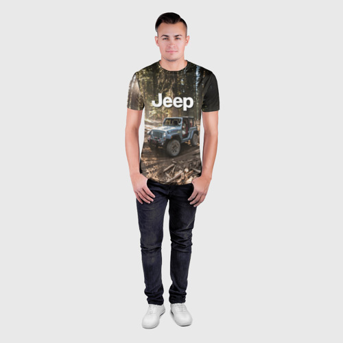 Мужская футболка 3D Slim с принтом Jeep, вид сбоку #3
