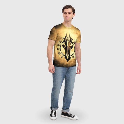 Мужская футболка 3D с принтом Darksiders LOGO, вид сбоку #3