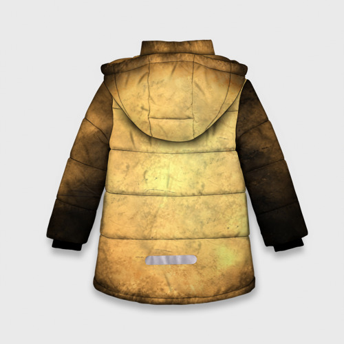 Зимняя куртка для девочек 3D с принтом Darksiders logo, вид сзади #1