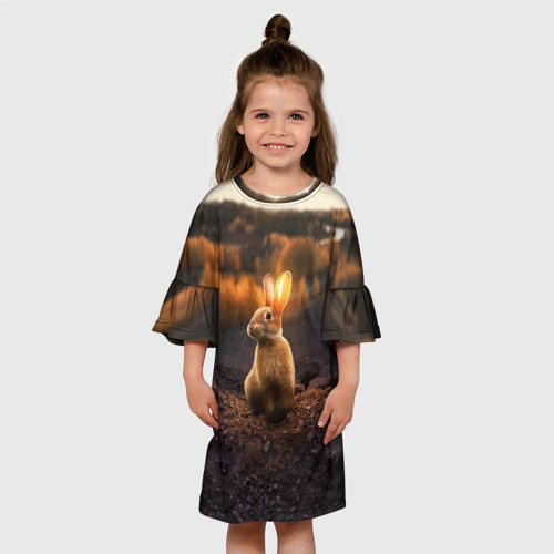 Детское платье 3D с принтом Солнечный зайчик, вид сбоку #3