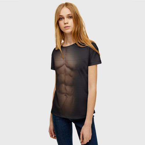 Женская футболка 3D с принтом Сетка, фото на моделе #1