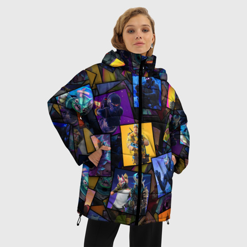 Женская зимняя куртка 3D с принтом Fortnite Фортнайт, фото на моделе #1