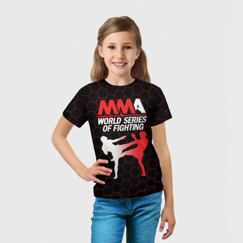 Детская футболка 3D с принтом MMA, вид сбоку #3