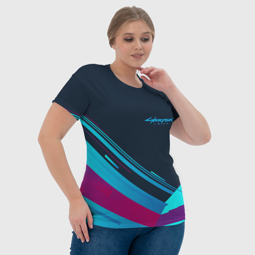 Женская футболка 3D с принтом CYBERPUNK 2077, фото #4