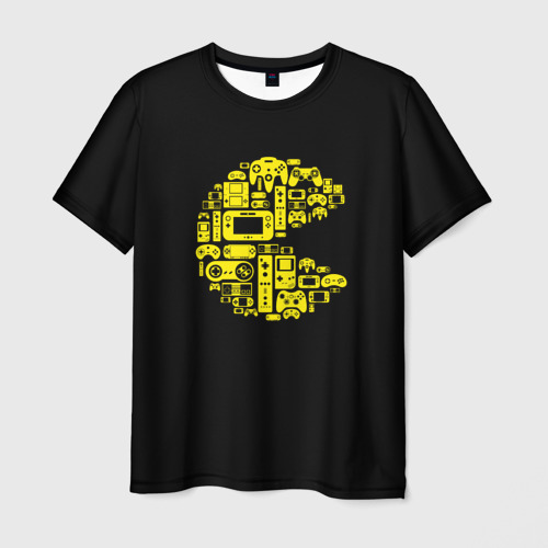 Мужская футболка 3D с принтом Pac-Man, вид спереди #2