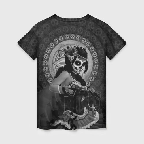 Женская 3D футболка с принтом День мёртвых, Мексика, вид сзади #1