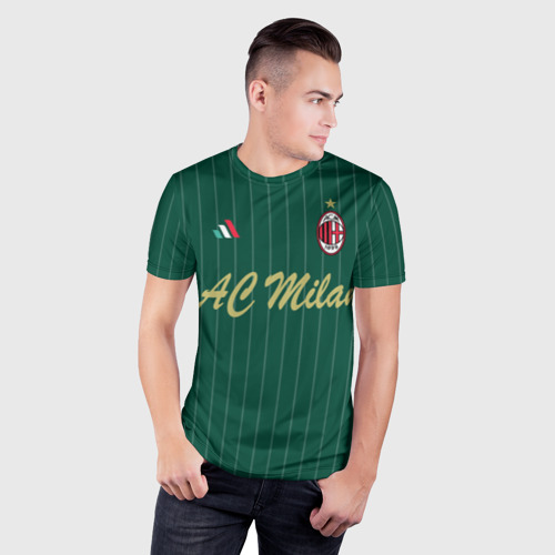 Мужская футболка 3D Slim с принтом AC Milan, фото на моделе #1