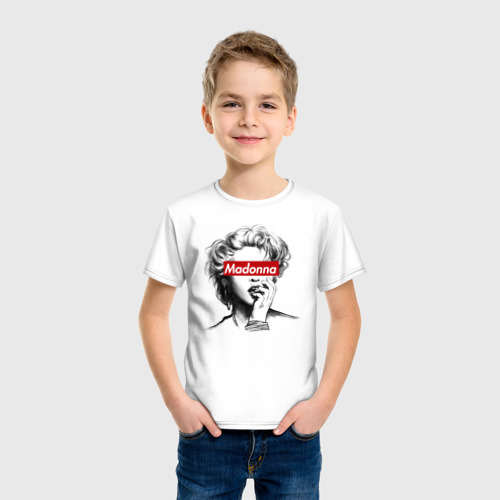Детская футболка хлопок с принтом Мадонна, фото на моделе #1