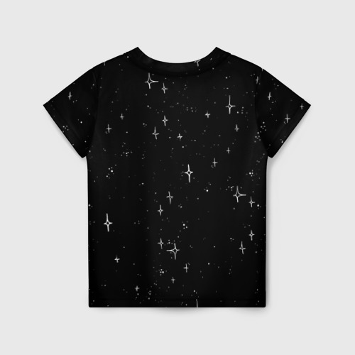 Детская футболка 3D с принтом Лисички в Космосе, вид сзади #1