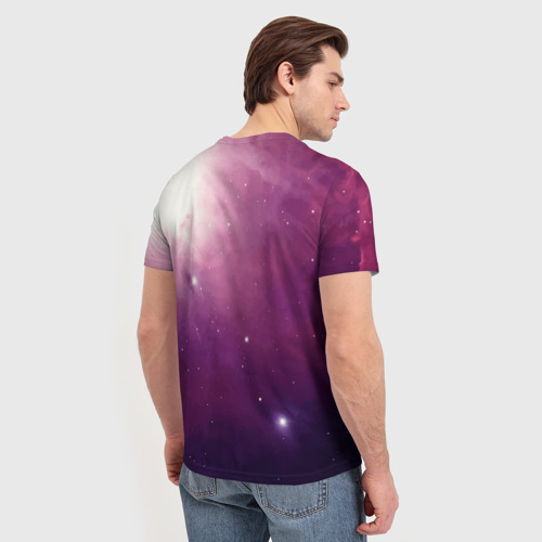 Мужская футболка 3D с принтом Космическая Лиса, вид сзади #2