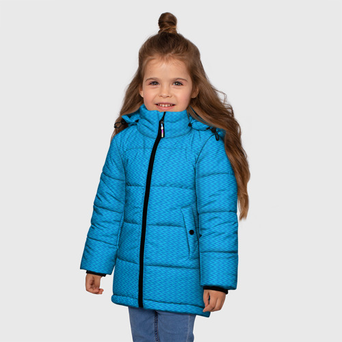Зимняя куртка для девочек 3D с принтом ФК Санкт-Петербург, фото на моделе #1