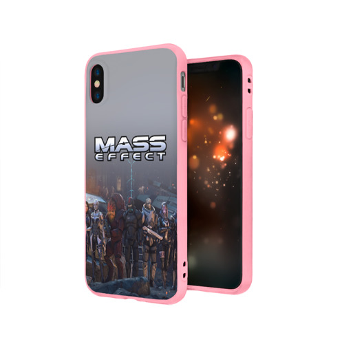 Чехол для iPhone X матовый с принтом Mass Effect, вид сбоку #3