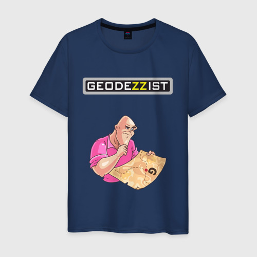 Мужская футболка хлопок с принтом Geodezzist, вид спереди #2