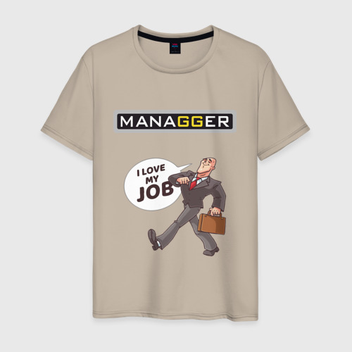 Мужская футболка хлопок с принтом MANAGGER, вид спереди #2