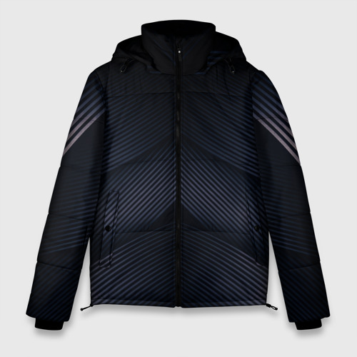 Мужская зимняя куртка 3D с принтом Абстракция полос, вид спереди #2