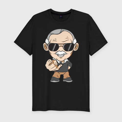 Мужская футболка хлопок Slim с принтом Stan Lee, вид спереди #2