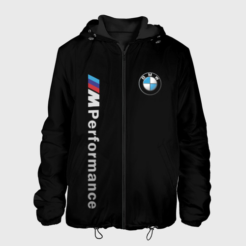 Мужская куртка 3D с принтом BMW PERFORMANCE | БМВ, вид спереди #2