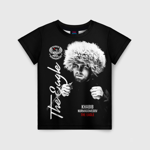 Детская 3D футболка с принтом Хабиб Нурмагомедов, вид спереди #2