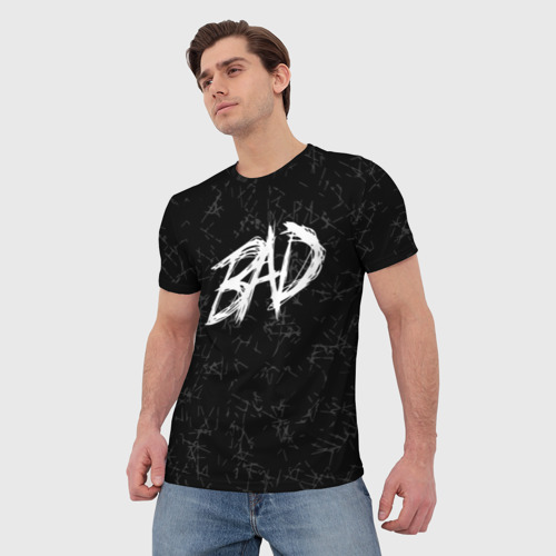 Мужская футболка 3D с принтом XXXTentacion - bad, фото на моделе #1