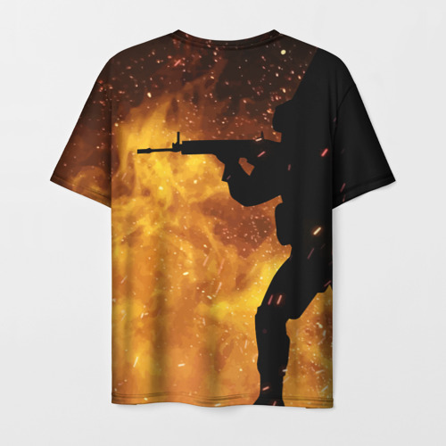 Мужская футболка 3D с принтом CS:GO Fire, вид сзади #1