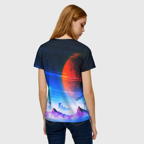 Женская футболка 3D с принтом NO MANS SKY, вид сзади #2