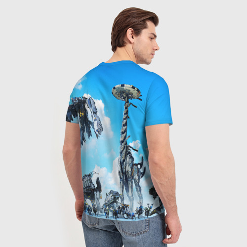 Мужская футболка 3D с принтом Horizon Zero Dawn, вид сзади #2