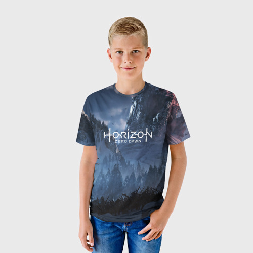 Детская футболка 3D с принтом Horizon Zero Dawn, фото на моделе #1
