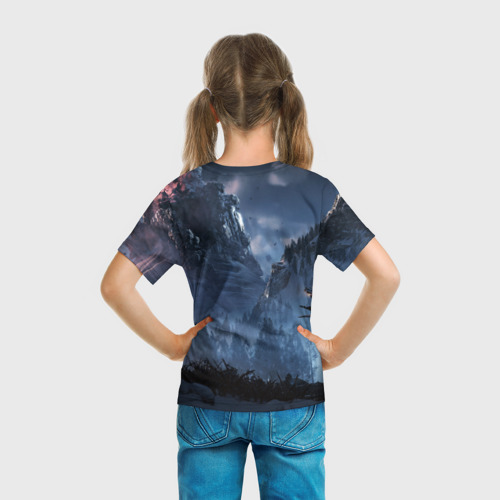 Детская футболка 3D с принтом Horizon Zero Dawn, вид сзади #2