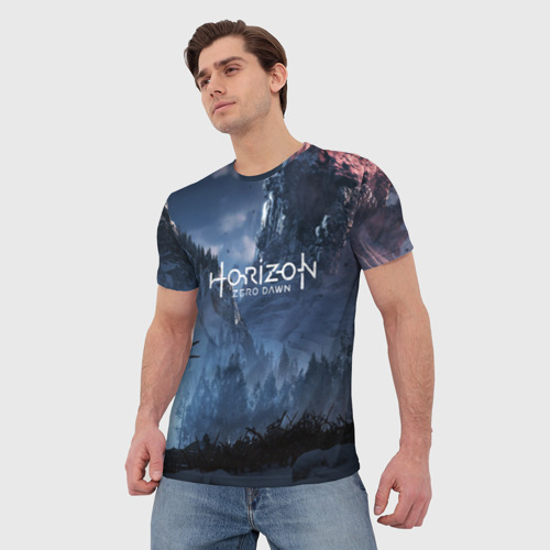 Мужская 3D футболка с принтом HORIZON ZERO DAWN, фото на моделе #1