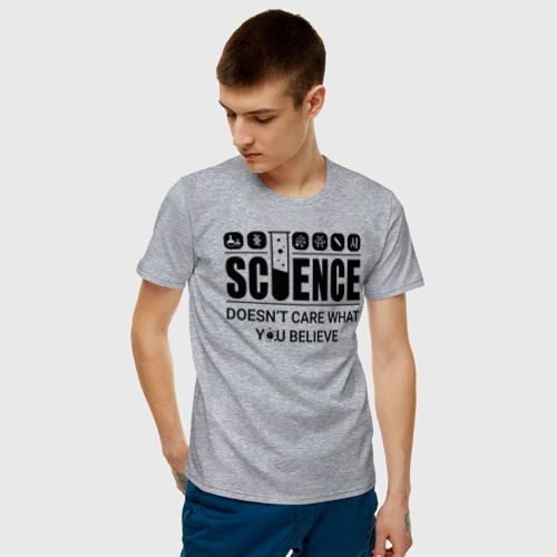 Мужская футболка с принтом Science (light), фото на моделе #1