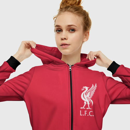 Женская толстовка 3D на молнии с принтом FC Liverpool, вид сбоку #3