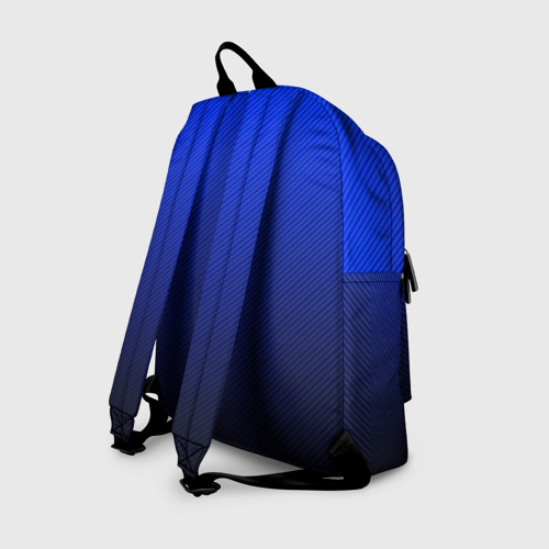 Рюкзак 3D с принтом CARBON BLUE | СИНИЙ КАРБОН, вид сзади #1