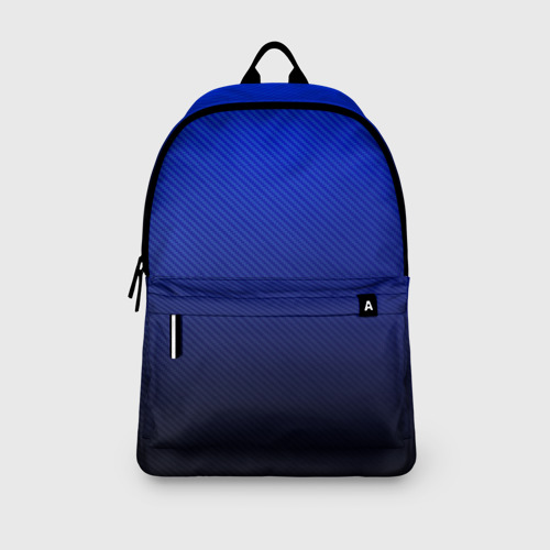 Рюкзак 3D с принтом CARBON BLUE | СИНИЙ КАРБОН, вид сбоку #3