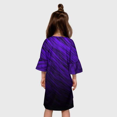 Детское платье 3D с принтом ШТРИХИ, вид сзади #2