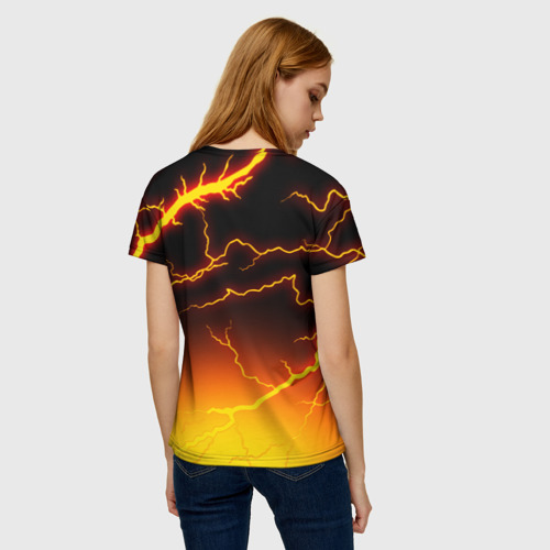 Женская футболка 3D с принтом FORTNITE FIRESTORM | ФОРТНАЙТ ШТОРМ, вид сзади #2