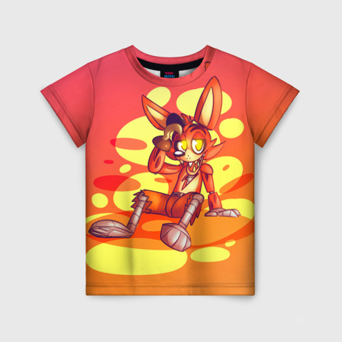 Детская футболка 3D с принтом FNAF Foxy, вид спереди #2